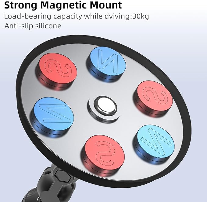 Strong Magnetic Camera Mount, Car Outside 1/4" Magnetic Camera Mount with 2 Ball Head, Attaches to All Metal Surfaces for GoPro 13/12/11/10, DJI Action 6/5 Pro/4, Nano, Insta 360 X5/X4 and More - Image 5
