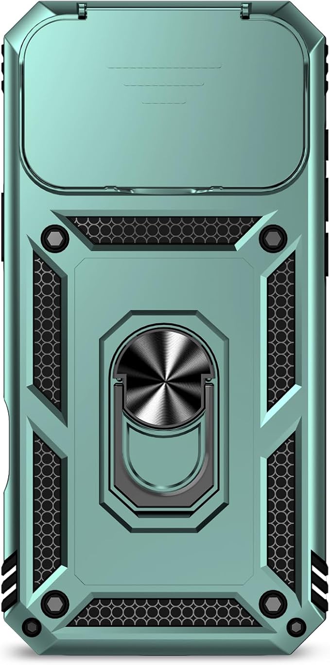 SunStory Phone Case for iPhone 17 Pro Max Case with HD Screen Protector & Slide Camera Cover & Rotated Ring Kickstand, [Military-Grade] Phone Case for iPhone 17 Pro Max, Green - Image 9
