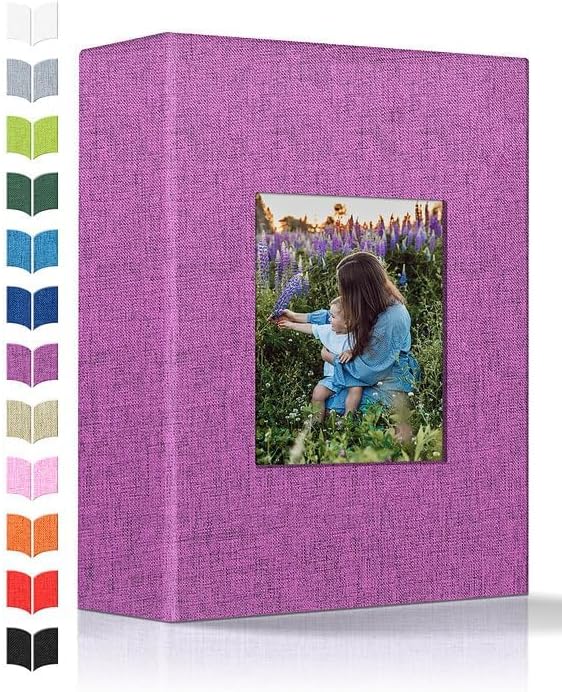 Artfeel Photo Album 4x6 with 100 Pockets,Slip-in Picture Albums,Linen Cover Memory Book with Front Window,White Page Vertical Photo Book for Wedding,Family,Anniversare,Baby,Vacation - Image 3