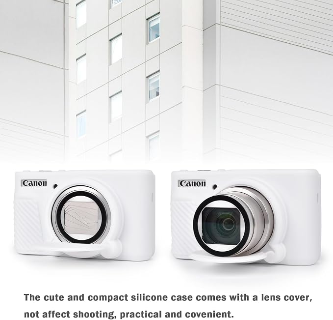 MUZIRI KINOKOO Case for Canon Powershot SX740/SX730 HS Digital Camera - Soft Protective Cover SX740 SX730 HS Camera Silicone Sleeve with Removable Lens Cover - Anti-Slip & Anti-Scratch - White - Image 9