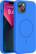 Miracase Silicone & Magnetic for iPhone 13 Case, Mediterranean Blue | Compatible with MagSafe, Soft Microfiber Lining, Premium Silicone Cover Shockproof Drop Protection Phone Case for 13 by Miracase
