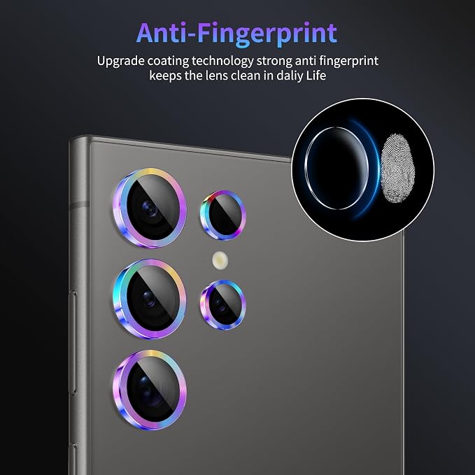 Camera Lens Protector for Samsung Galaxy S24 Ultra,1 Pack | Tempered Metal Glass Camera Cover, HD Clear Anti-Scratch Lens Screen Protector Film,Case Friendly,Colorful Titanium - Image 6