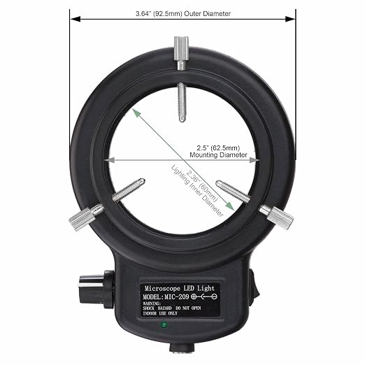 AmScope LED-144B-ZK 144 LED Intensity-Adjustable Ring Light: Stereo | Stereo Zoom Microscope 144-LED Ring Light - Image 2