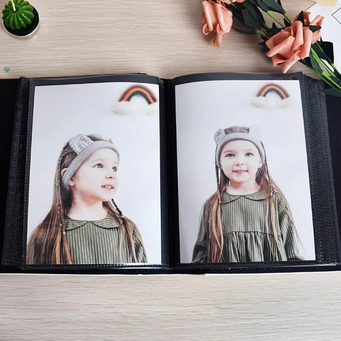 Photo Album 4x6, Soft Fabric Cover Pictures Photo Albums Memory Book for Family Baby Wedding Anniversary Birthday (Black, 100 Pockets) - Image 6