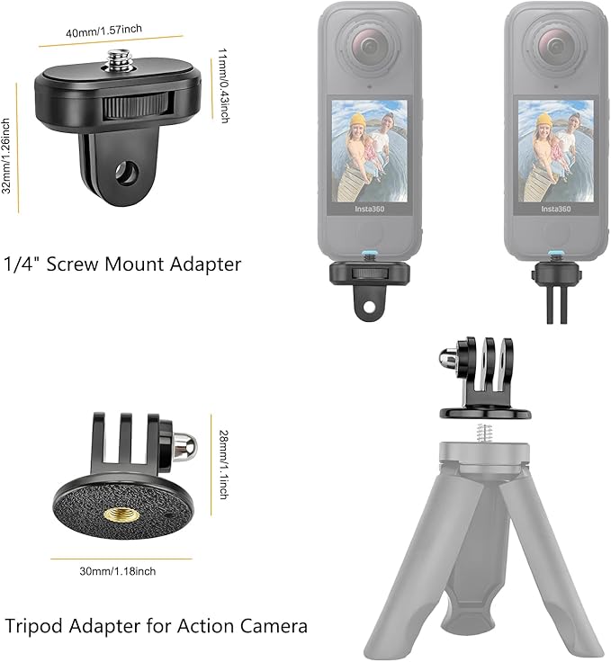 Helmet Mount for GoPro Go Pro, Curved Flat Adhesive Sticky Mounts, Quick Release Buckle, Tripod Adapter, Hero 13 12 11 10 9 8 7 6 5 4 3 2 1 Max Insta 360 DJI Osmo Action Camera Accessories Kit - Image 6