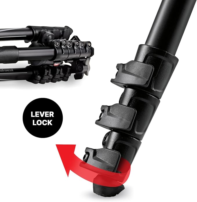 Manfrotto Befree Advanced Camera Tripod with Lever Closure, Portable and Compact Travel Tripod Kit with Ball Head, Aluminum Tripod for DSLR Reflex and Mirrorless Cameras, Camera Accessories | Lever Closure, Mirrorless Cameras, Aluminum for DSLR Reflex,... - Image 6