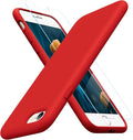 Miracase Silicone for iPhone SE 2022/SE 2020/7/8 Case,Red | Ultra Slim Cover with Screen Protector, Soft Microfiber Lining, Multi-Color Premium Silicone Shockproof Phone Case by Miracase