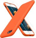 Miracase Silicone for iPhone SE 2022/SE 2020/7/8 Case,Amber Orange | Ultra Slim Cover with Screen Protector, Soft Microfiber Lining, Multi-Color Premium Silicone Shockproof Phone Case by Miracase