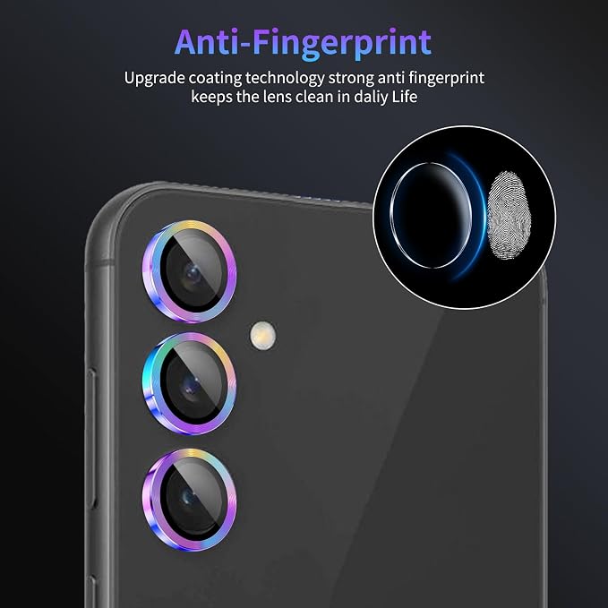 Camera Lens Protector for Samsung Galaxy S23 FE,1 Pack | Tempered Metal Glass Camera Cover, HD Clear Anti-Scratch Lens Screen Protector Film,Case Friendly,Colorful Titanium - Image 6