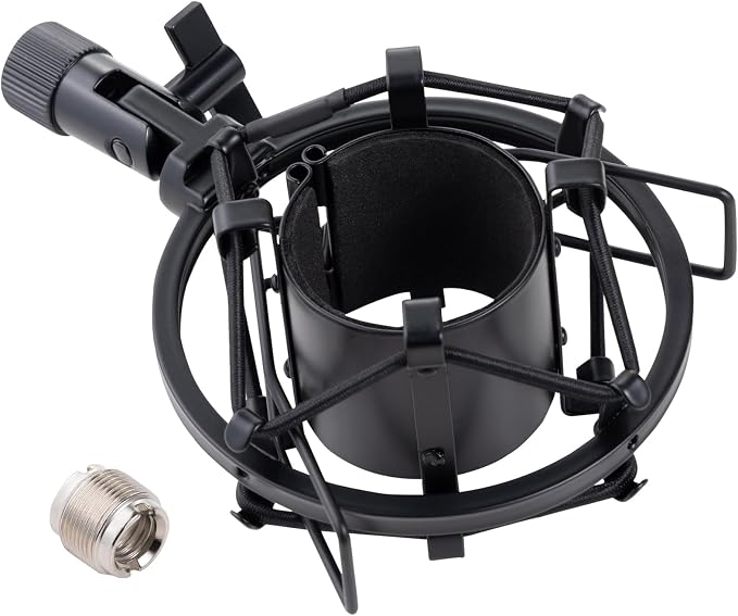 Microphone Shock Mount, Metal Mic Holder Clip for 1.65-1.85"(42-47mm) Diameter Condenser Mics Reduce Vibration Noise and Improve Recording Quality for Bluebird Baby Bottle CAD U37 GXL2200 by Xereizo
