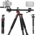 NEEWER 73.6" Horizontal Tripod with Multi Angle Center Column, Ball Head & Central Axis Platform, Heavy Duty Aluminum Camera Tripod Monopod 360° Pan 180° Tilt for Overhead/Macro Shots, Max Load 22lb by Neewer