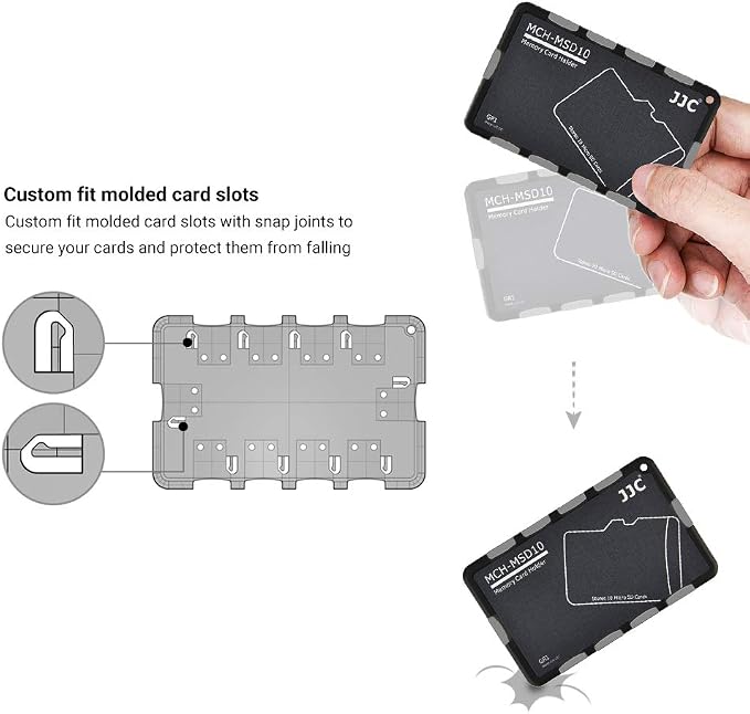 10 Slots Micro SD Card Holder Case Storage Organizer, Ultra Slim Credit Card Size Lightweight Portable TF MSD Memory Card Storage - Image 5