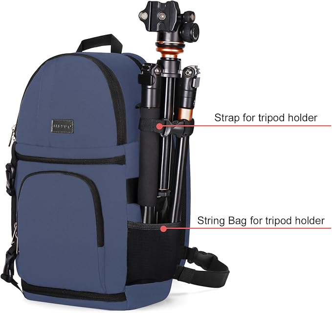MOSISO Camera Sling Bag, DSLR/SLR/Mirrorless Camera Case Camera Backpack | Shockproof Photography Bag with Tripod Holder&Removable Modular Inserts Compatible with Canon/Nikon/Sony/Fuji, Steel Blue - Image 3