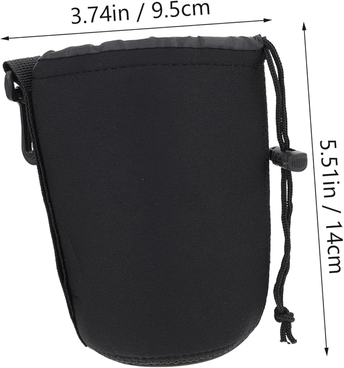 SHOWERORO Camera Lens Bag 2Pcs Neoprene Padded Lens Pouch with Drawstring Protective Case for Dslr Lenses 5.5 X 3.7 X 3.7 Inch Compact Storage - Image 6