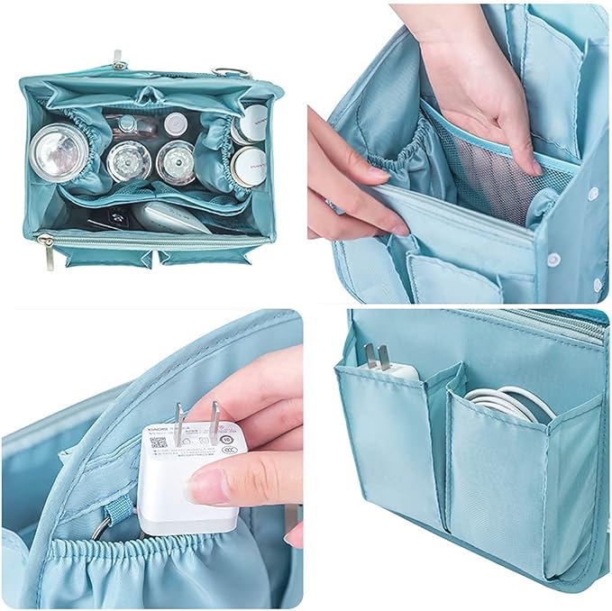 HOYOFO Mini Backpack Organizer Insert Small Shoulder Bag Divider for Rucksack Purse Lightweight Nylon, Light Blue - Image 3