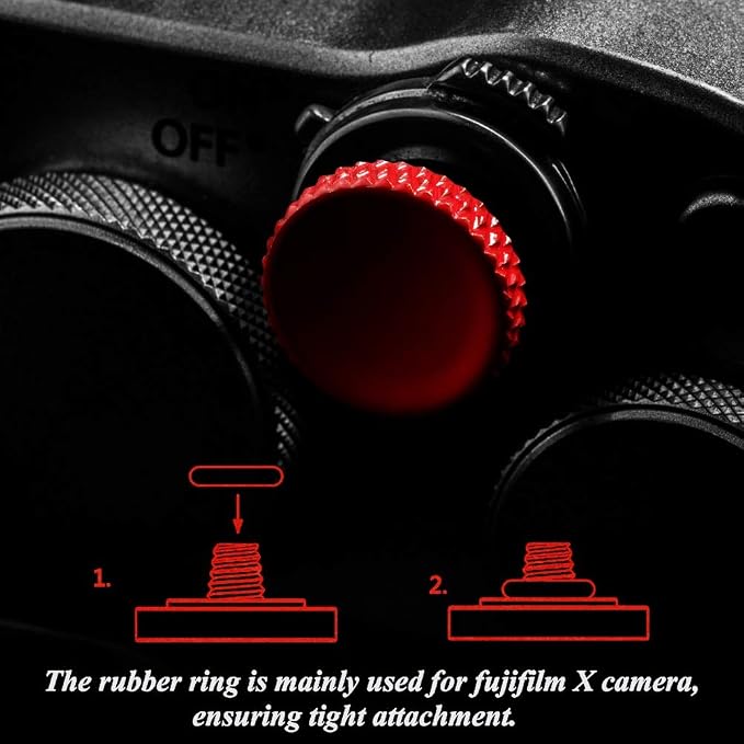 Camera Shutter Button (2 Pack/Red) Upscale Soft Shutter Release Button | Pure Copper for Fuji X100VI X100V XT5， Anti Shake, Multi-Color, for Nikon Zf Leica Canon Fujifilm, Street Travel Daily - Image 3