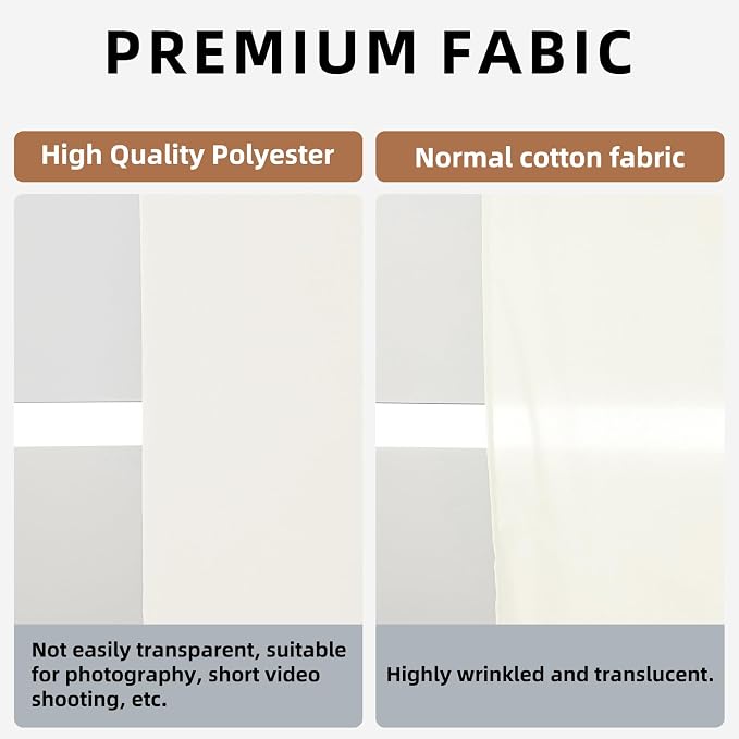 Beige Photo Backdrop for Photography Photoshoot Background, 5x10FT | Multipurpose Screen for Portrait Studio Video Recording Party Non-Reflective Easy Setup High Density - Image 3