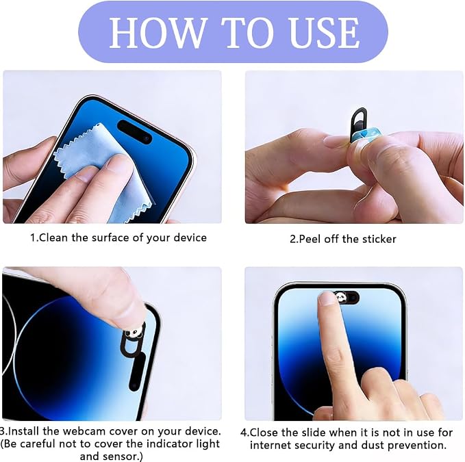 6Pcs 6 Styles Paw Print Cute Laptop Camera Cover 0.04 Inch Privacy Guard Accessories, Webcam Cover Slide Ultra Thin Protector Blocker for Desktop Computer Tablet Notebook Mini PC Office Use - Image 4