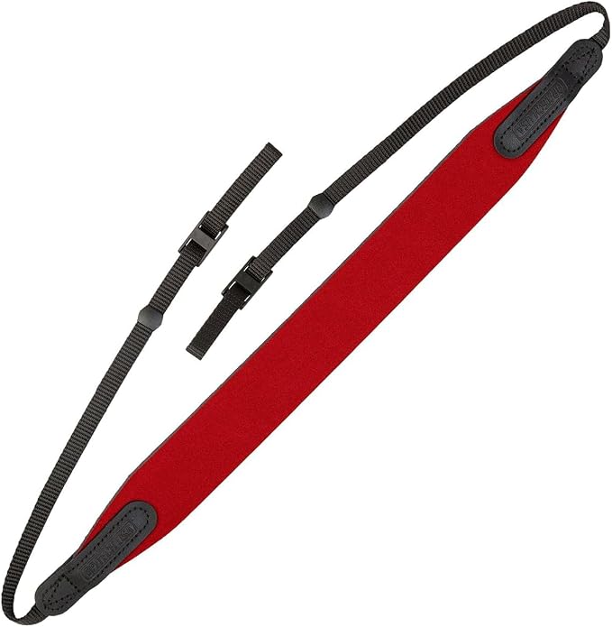 OP/TECH USA E-Z Comfort Neoprene Neck Strap - Lightweight, Padded, Adjustable Strap for DSLR, Mirrorless & Binoculars (Red) - Made in USA by OPTECHusa