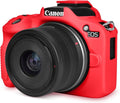 Rieibi EOSR50 EOS R50 Case, Soft Silicone Protective Case for Canon EOS R50 EOSR50 Vlogging Camera, Lightweight EOS R50 Camera Case Grip Cover Body Skin - Red by Rieibi