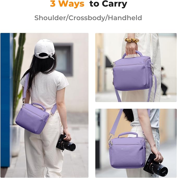 K&F CONCEPT Camera Sling Bag Small Crossbody Case | For DSLR/SLR Camera, Cute & Compact, Shoulder Photography Bags, Compatible for Canon/Nikon/Sony, BS09 - Image 5