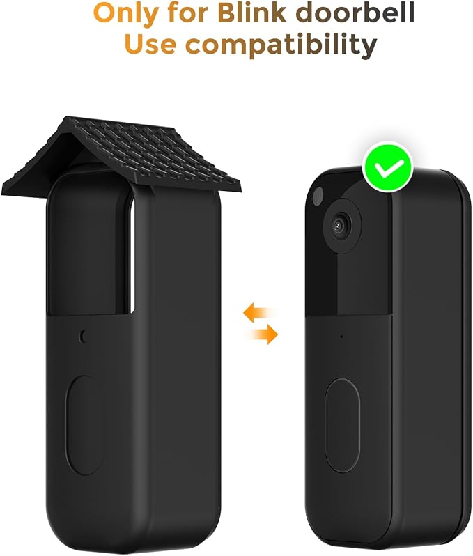 Silicone Cover for Blink Video Doorbell 2025 Waterproof Doorbell Cover, Scratch & Dust Resistant Blink Doorbell Case with Sun Hood, Easy Tool-Free Installation, Black - Image 3