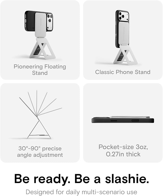 MOFT Phone Tripod Stand, Portable Selfie Stick for iPhone, Mulit-Angle | Pocket Size | Strong Magnets l MOVAS Leather | Magsafe Compatible | Easy to Charge | Stylish |For Content Creators - Image 3