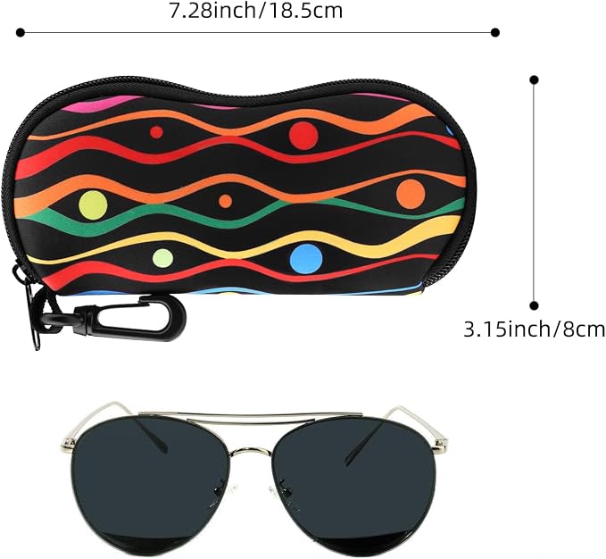 MoKo Sunglasses Soft Case Ultra Light Neoprene Zipper Eyeglass Case for Men Women - Image 7