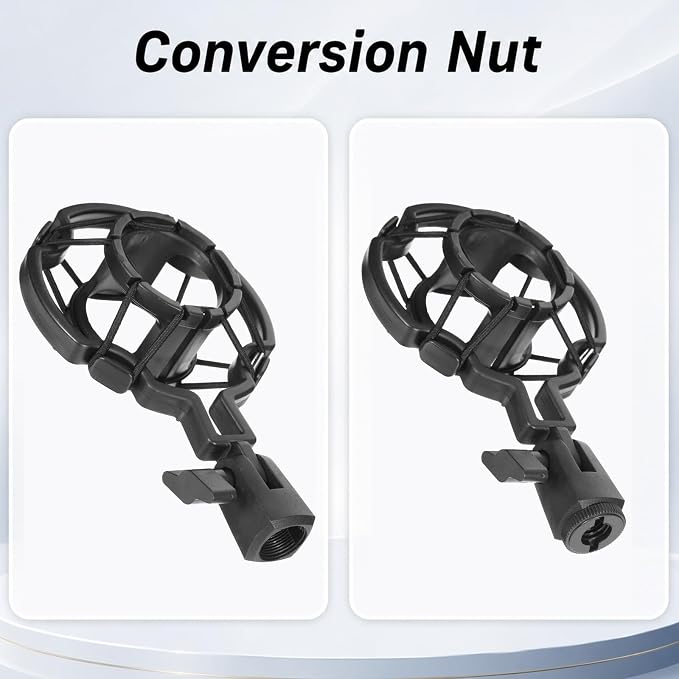 Microphone Shock Mount with Pop Filter Anti-Vibration Suspension Shockmount Holder Clip Universal Anti-Vibration Mic Holder Mic Clip Holders for 42~46mm/1.65~1.81in Diameter Studio Condenser Mics - Image 6