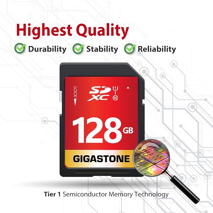 GIGASTONE 128GB SD Card 10-Pack UHS-I U1 Class 10 SDXC Memory Card Full HD Video for Digital Camera, Speed up to 80MB/s, Full-Sized SD Card, with 10 mini Cases - Image 7