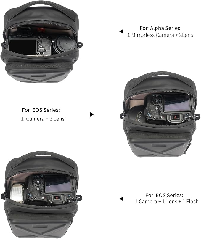 Besnfoto Camera Hard Shell Case Crossbody Camera Sling Bag Small Waterproof Photography Bag for Mirrorless and DSLR Cameras - Image 2