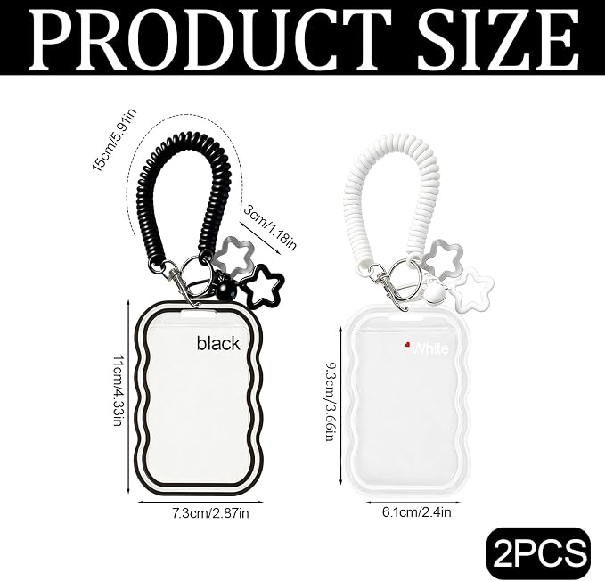 2 Pack Cute Photocard Holder Keychain,Kpop Photo Card Holder | Creative Photo Protector Keychain Accessories for Bus Card, Daily Display & Travel Decorations Gifts - Image 2