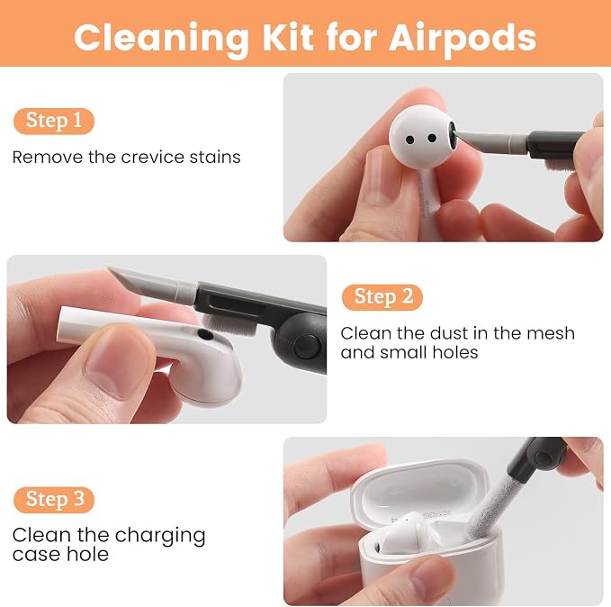 7 in 1 Electronic Cleaner kit, Cleaning Kit for Monitor Keyboard Airpods MacBook iPad iPhone iPod, Screen Dust Brush Including Soft Sweep, Swipe, Airpod Cleaner Pen, Key Puller and Spray Bottle - Image 3