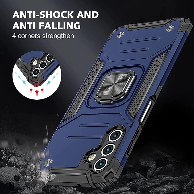 HNHYGETE for Samsung A13 5G Case, Galaxy A13 5G Case with Screen Protector, 360°Military Grade Rotatable Kickstand (Heavy Duty) Protective Cases for Samsung Galaxy A13 5G (Blue) - Image 2