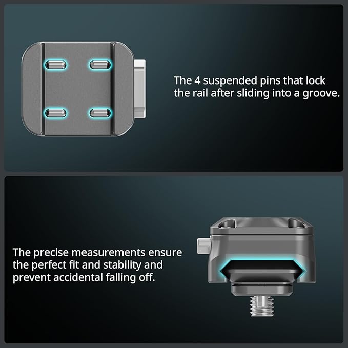 SmallRig HawkLock H21 QR Mount Plate Dual-Directio NATO Rail | Anti-Deflection 1/4"-20 Screw, holds up to 11lb for cameras, monitors, action cameras - Image 5