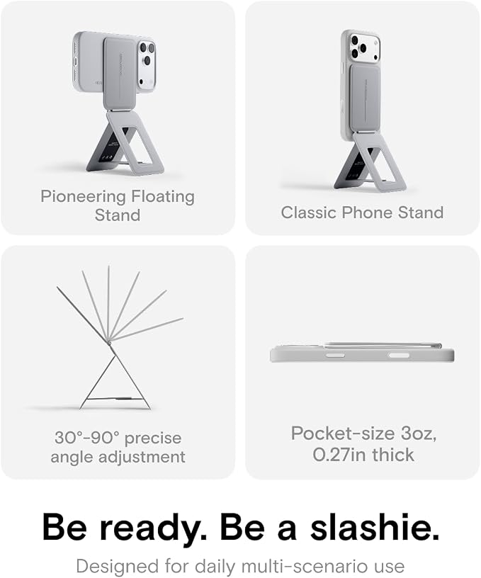 MOFT Phone Tripod Stand, Portable Selfie Stick for iPhone, Mulit-Angle | Pocket Size | Strong Magnets l MOVAS Leather | Magsafe Compatible | Easy to Charge | Stylish |For Content Creators - Image 3