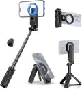 ULANZI JJ03 Magnetic Mini Tripod for Phone with Remote, 3-in-1 Pocket Selfie Stick Handle Grip, 360° Rotation Extendable Tripod Stand for iPhone Android Phones, for iPhone 17 16 15 14 13 12 Series by ulanzi