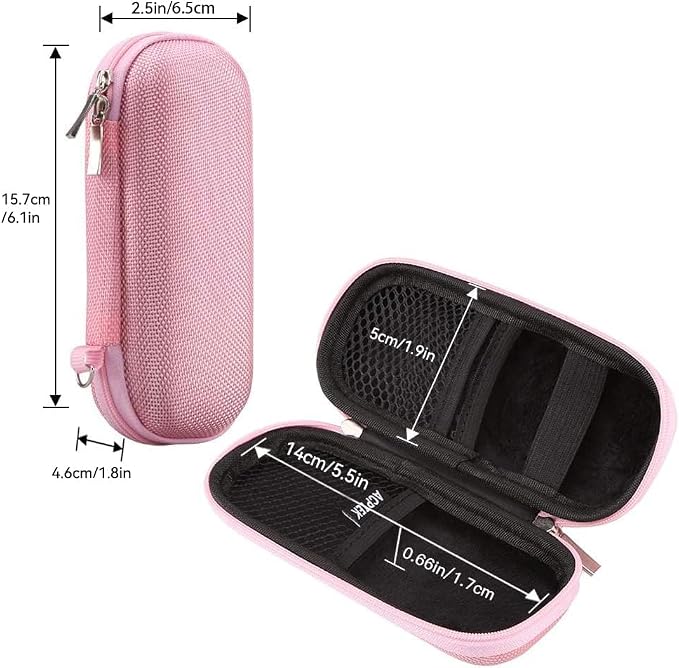AGPTEK Carrying Case, EVA Zipper Carrying Hard Case Cover for MP3 Players | Storage Holder for Digital Voice Recorders, 3D Printing Pen, USB Cable, Earphones, Memory Cards, U Disk (Pink) - Image 4