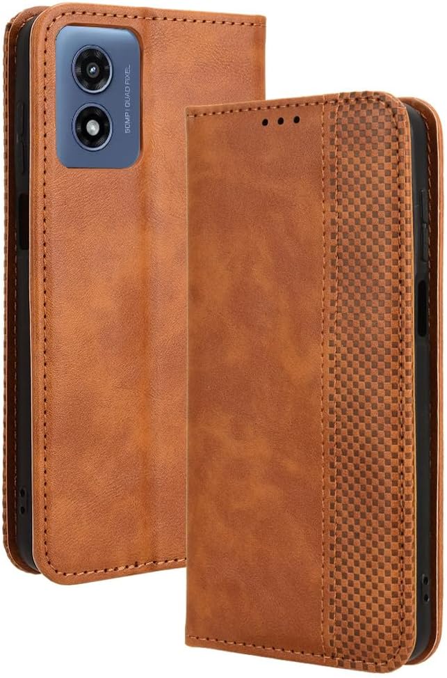 for RAZ Memory Cell Phone (2025/2024) Case Magnetic Flip Wallet Brown | Magnetic Wallet with Card Holder Kickstand Protection Flip Folio Leather Wallet Case for RAZ Memory Cell Phone (2024/2025) by Ranyi