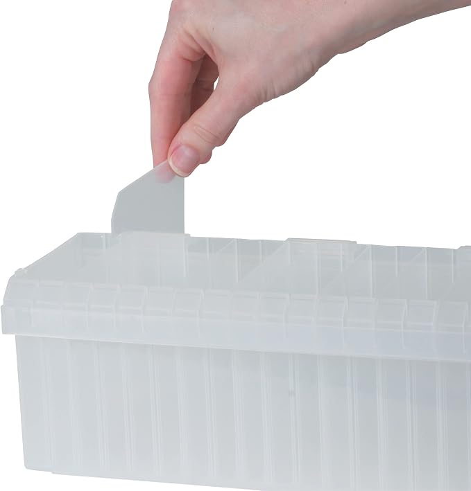 Craft Mates Bead Organizer and Plastic Storage Containers for Crafts, Buttons, Pins and More, 18 Removable Compartments, BPA Free | Clear Plastic Storage for Buttons, Pins, Jewelry, Diamond Art & Craft Supplies, Large Portable Ezy-Stack Ribbon Rack - Image 3