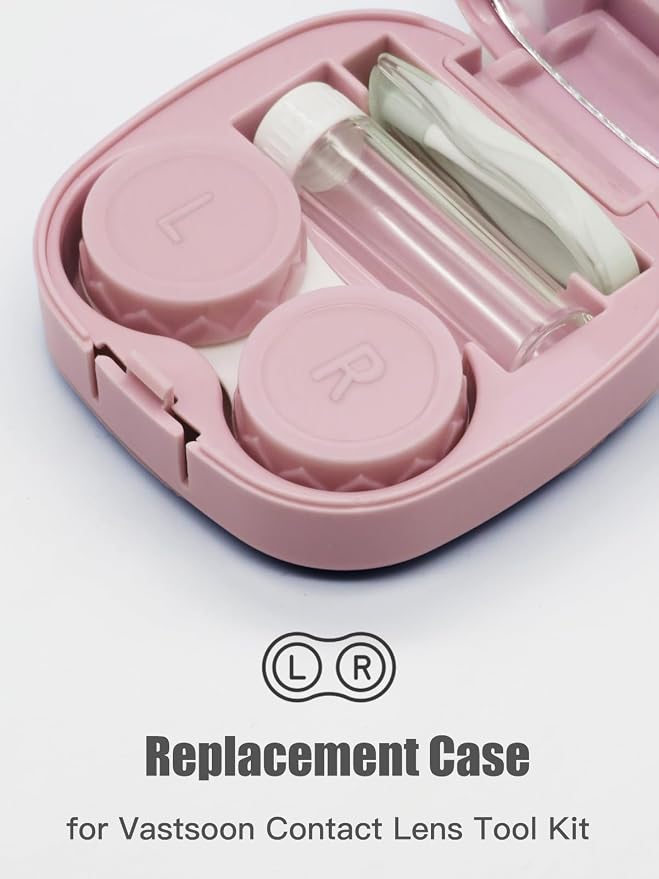 Vastsoon 4 Pack Contact Lens Case, Contact Solution Soaking Case Replacement Kit for Travel, Daily Use (Pink) - Image 2