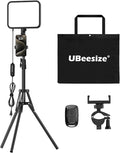 UBeesize 1-Pack LED Video Light Kit with Tripod Stand & Phone Holder | Ultra-Bright 3000-Lumen Dimmable Studio Lights for Live Streaming, Video Recording, Makeup, Gaming, YouTube and Photography by UBeesize