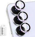 for Samsung Galaxy S25 FE Camera Lens Protector, Individual Metal Ring Tempered Glass Lens Cover, [Strong Adsorption] Scratch Resistant Ultra-Thin HD Clear Lens Cover, 1 Set-Purple Ring by Btscase