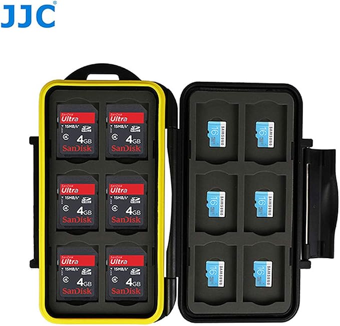 JJC MC-SDMSD24 Ruggard SD Card Case, Micro SD Card Case, Water-Resistant Case for SD Micro SD Cards, Rubber Sealed Ergonomic Locking Easy Carrying Memory Card Case Fits 12 SD 12 Micro SD Cards - Image 5