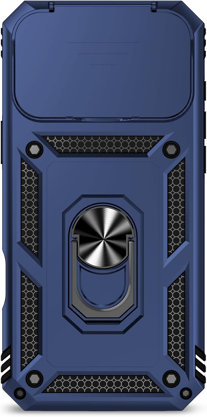 SunStory Phone Case for iPhone 17 Pro Max Case with HD Screen Protector & Slide Camera Cover & Rotated Ring Kickstand, [Military-Grade] Phone Case for iPhone 17 Pro Max, Blue - Image 9