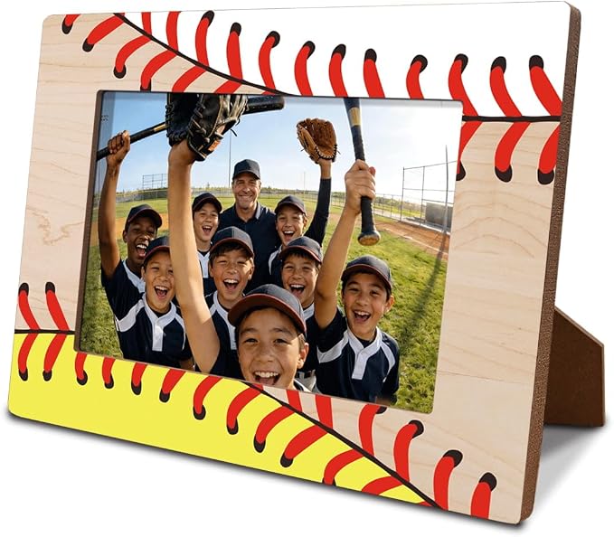 Baseball Picture Frame, Sports Photo Frame, Tabletop Display Frames for Baseball Players and Coaches, Sports Decor for Home Office Bedroom, Insert 4x6 Inches Photos by Unknown