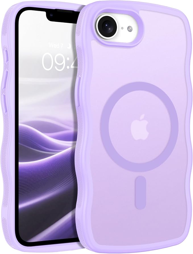 BENTOBEN Magnetic for iPhone 17e Case,Cute Wavy Frame [Compatible with MagSafe] Translucent Matte Anti-Slip Bumper Women Girls Boys Men Shockproof Drop Protective Cover for iPhone 17e,Light Purple by BENTOBEN