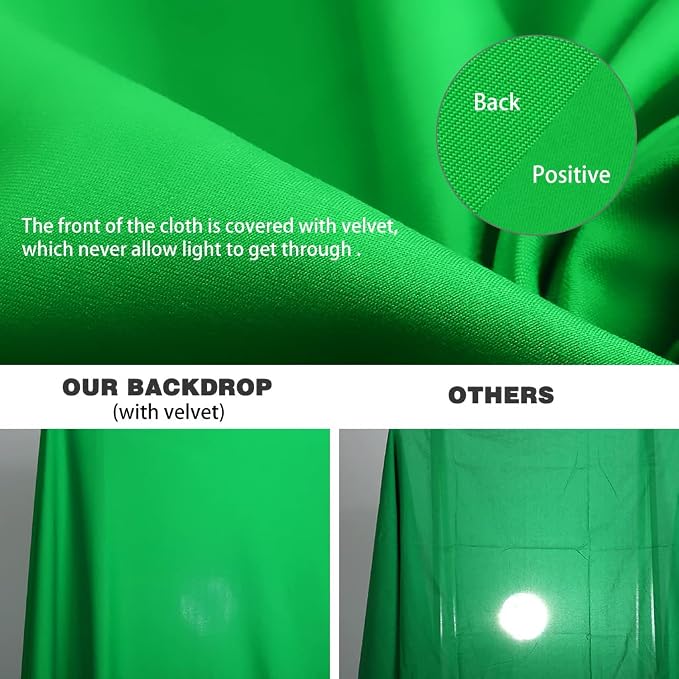 10X12ft Green Screen Backdrop for Photography, LCUIRC Chromakey Polyester Collapsible Greenscreen Background for Streaming, Photography, Zoom Meeting, Video Editing, Podcasting - Image 2