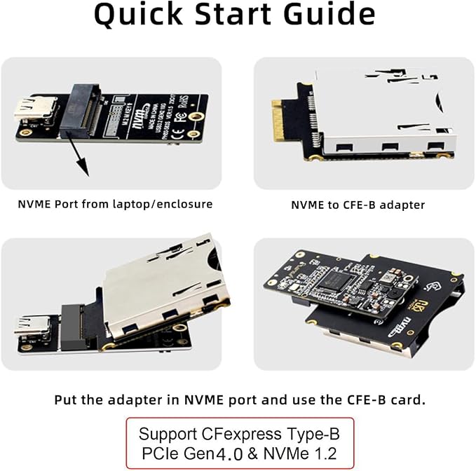 M.2 NVMe M-Key Host to CFExpress Type-B CFB Extension Adapter M2 for CFE Support R5 Z6 Z7 Memory Card - Image 5