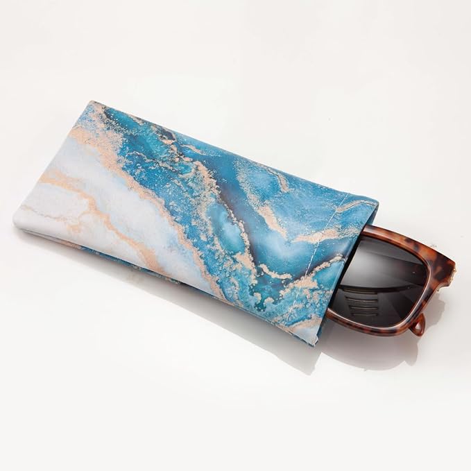 TRIUMPH VISION Eyeglass Case Glasses Case Soft Sunglass Pouch Sleeve 3 Pack | Slim Lightweight Alternative to Bulky Case, Leather Lined Protect Lens, Squeeze Easy to Use, Stylish Portable for Daily Use - Image 3